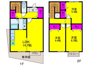 シェルタウンＤ棟の物件間取画像